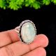 Handmade Brass Oxidized Ring with Amazonite Gemstone for Women